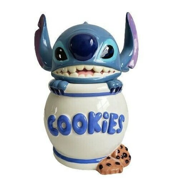 Disney Other - Disney Lilo & Stitch Cookies Cookie Jar Stitch Dog Collectible Blue White 12"